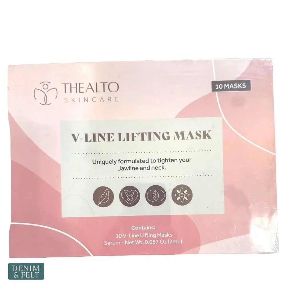 Thealto V Line Lifting Mask & Collagen Serum Set Double Chin Reducer Firming NEW